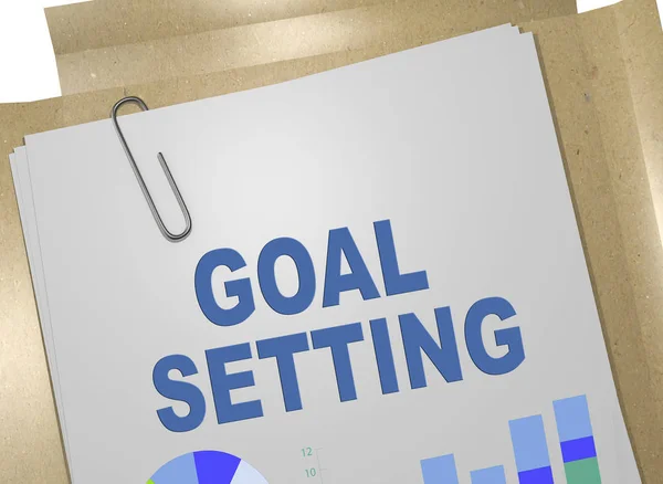3D illustration of GOAL SETTING title on business document