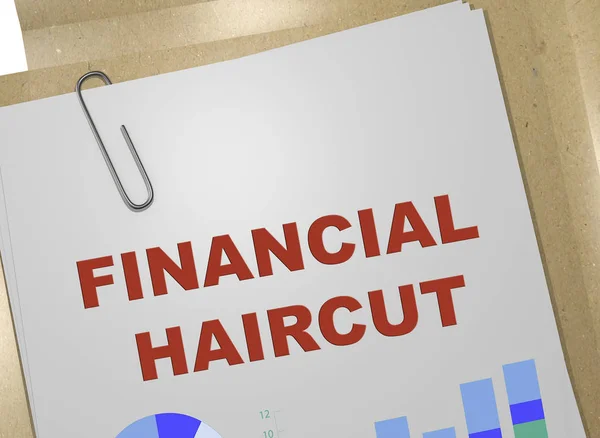 Ілюстрація Назви Financial Haircut Бізнес Документі — стокове фото