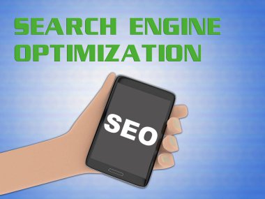 arka planda komut dosyası arama motoru optimizasyonu ile Mavi degrade üzerinde Seo script cellulr telefon ekranında 3D çizimi el ile düzenlenen izole.