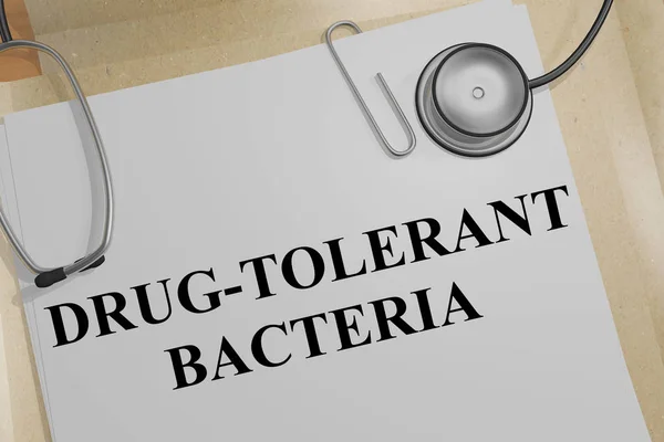 Ілюстрація Назви Drug Tolerant Bacteria Медичному Документі — стокове фото