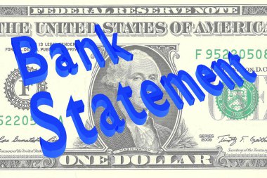 Banka ekstresi başlık dolarlık banknot üzerinde 3D resmi arka plan olarak