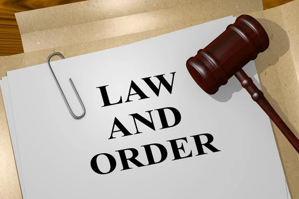 Abbildung Des Rechts Und Ordnungsrechts Titels Auf Einem Rechtsdokument — Stockfoto