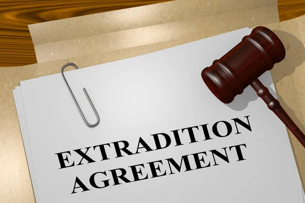 Ilustración Del Título Del Acuerdo Extradición Sobre Documento Legal — Foto de Stock