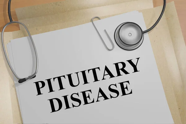 Иллюстрация Названия Pituitary Disease Медицинском Документе — стоковое фото