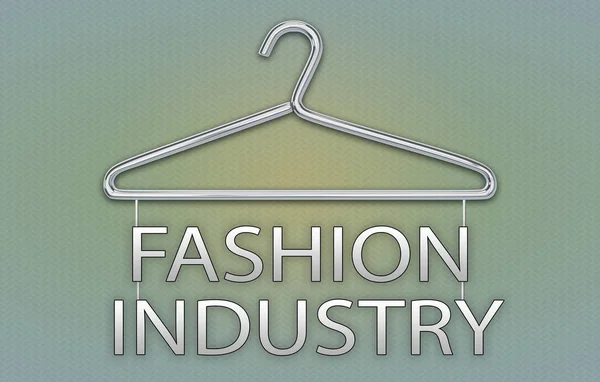 Fashion Indústria Conceito Com Banner Texto Ilustração Renderizada Cabide Roupas — Fotografia de Stock