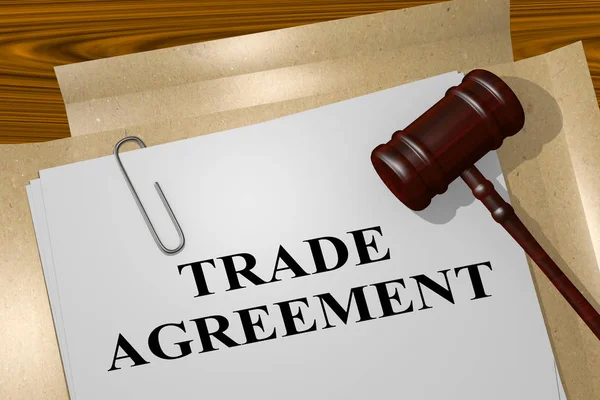 Illustratie Van Handels Samenwerkingsovereenkomst Titel Juridisch Document — Stockfoto