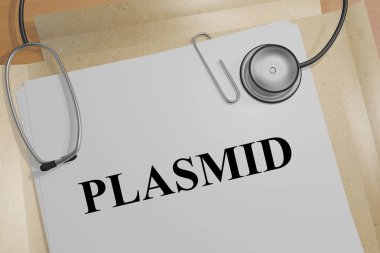 Plazmid başlık tıbbi bir belge üzerinde 3D çizimi