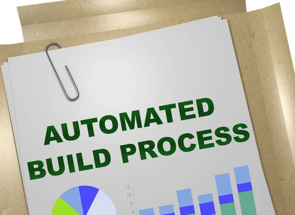 3D illustration of AUTOMATED BUILD PROCESS title on business document