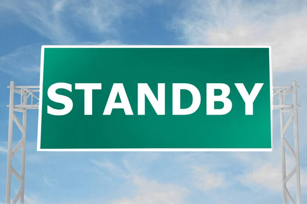 Illustratie Van Standby Script Verkeersbord — Stockfoto