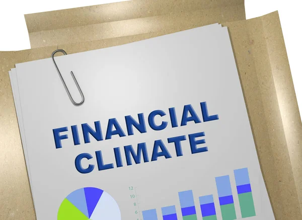 Ілюстрація Назви Financial Climate Бізнес Документі — стокове фото