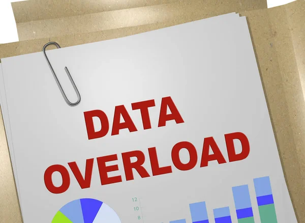 3D illustration of DATA OVERLOAD title on business document