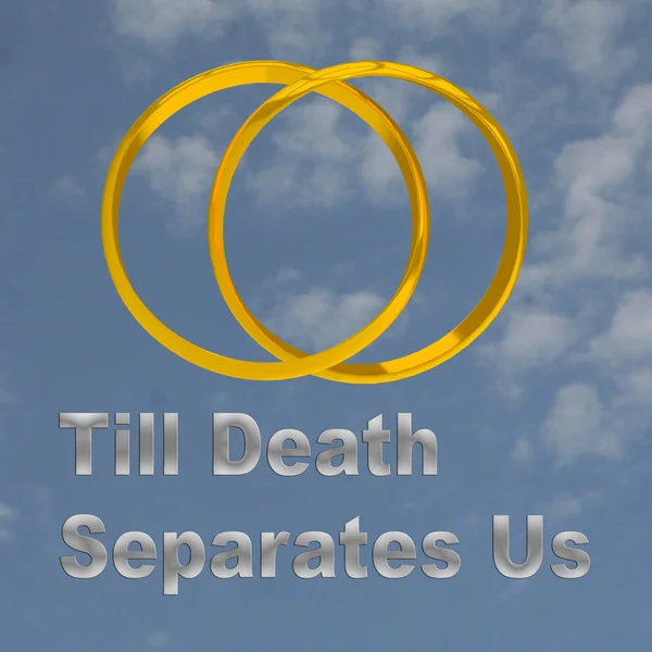 Illustrazione Till Death Separates Titolo Posto Sotto Una Coppia Combinata — Foto Stock