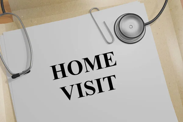 Иллюстрация Названия Home Visit Медицинском Документе — стоковое фото