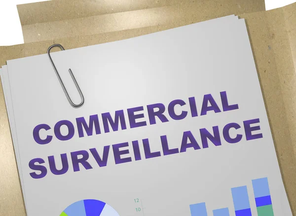 Иллюстрация Названия Commercial Surveillance Бизнес Документе — стоковое фото