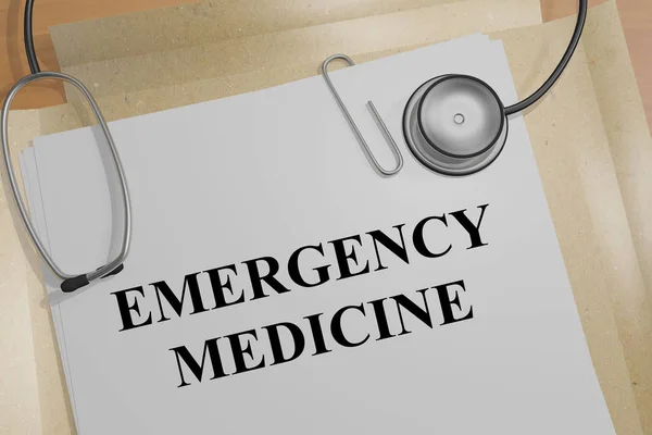 Ilustración Del Título Medicina Emergencia Documento Médico — Foto de Stock