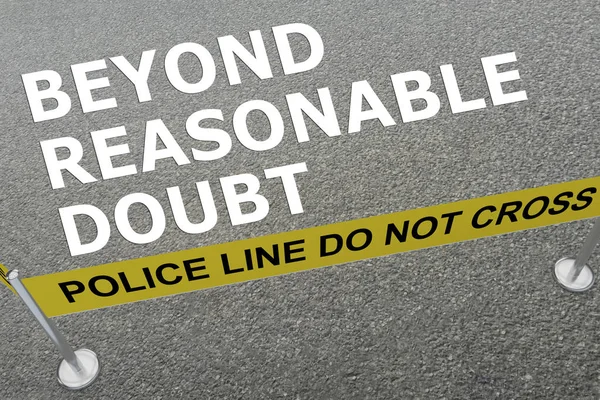 Illustratie Van Reasonable Doubt Titel Grond Een Politie Arena — Stockfoto