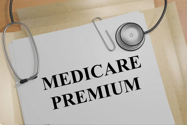 Illusztráció Medicare Prémium Cím Egy Orvosi Dokumentum — Stock Fotó