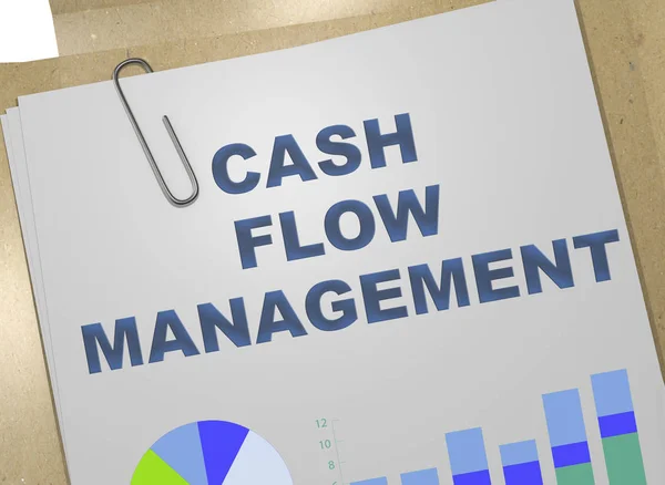 3D illustration of CASH FLOW MANAGEMENT title on business document