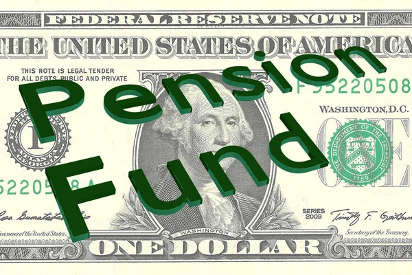 Ilustración Del Título Del Fondo Pensiones Billete Dólar Como Fondo —  Fotos de Stock
