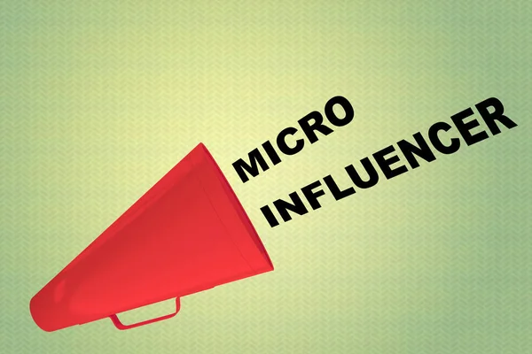 Ilustración Del Título Micro Influencer Que Fluye Altavoz — Foto de Stock