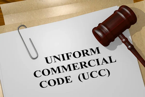 Ilustración Del Título Del Código Comercial Uniform Ucc Sobre Documento — Foto de Stock