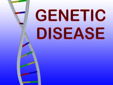 Genetik hastalık komut dosyası ile Dna çift sarmalı, renkli desen izole 3D çizimi.