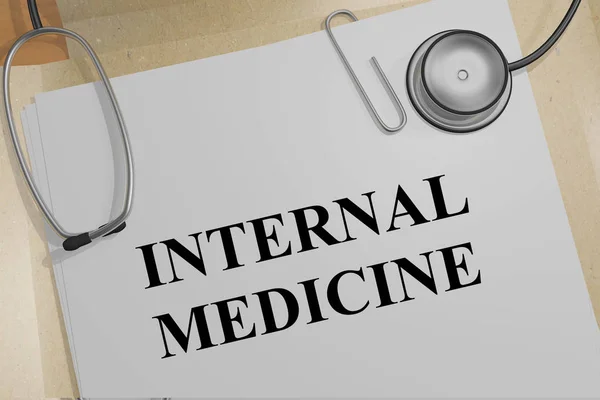 Illustrazione Del Titolo Della Medicina Interna Documento Medico — Foto Stock
