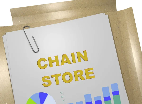 Illustration Chain Store Titel Forretningsdokument - Stock-foto