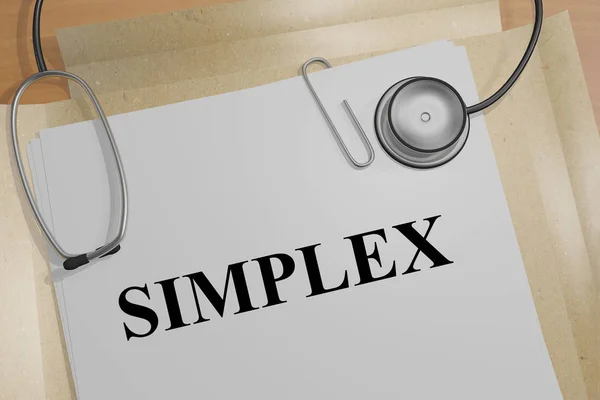 Abbildung Des Simplex Titels Auf Einem Medizinischen Dokument — Stockfoto