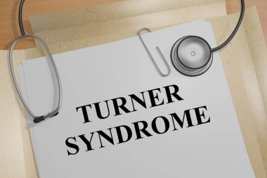 Turner Sendromu başlık tıbbi bir belge üzerinde 3D çizimi