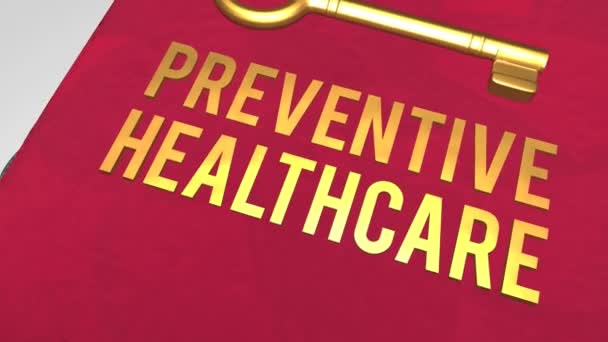 Klíč k preventivní zdravotní koncepci výstřel — Stock video