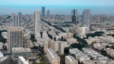 Tel Aviv şehri yüksek perspektiften çekim yaptı.