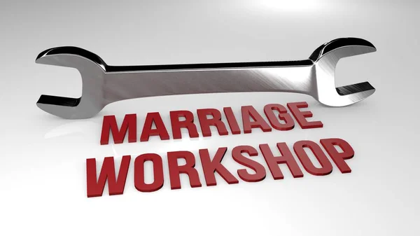 Äktenskap workshop titel Concept 3D illustration — Stockfoto