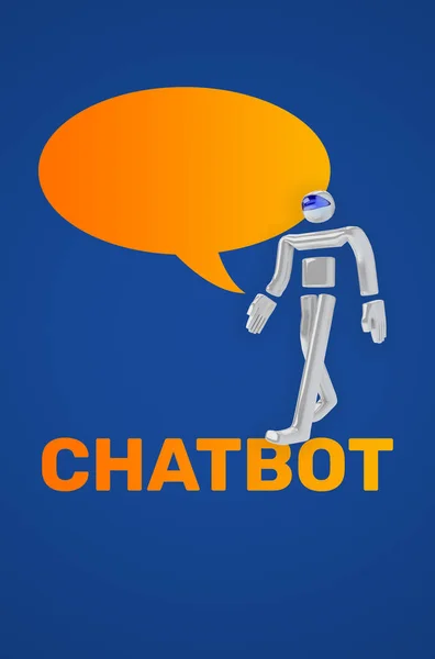 3D-Abbildung des Chatbot-Symbols — Stockfoto
