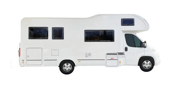 Camion camping-car de luxe blanc isolé sur blanc — Photo