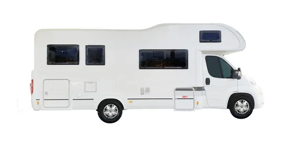 Camion camping-car de luxe blanc isolé sur blanc Image En Vente