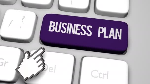 Business Plan toetsenbord toets schot — Stockvideo