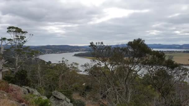 El río Tamar de Tasmania disparó contra disparos — Vídeos de Stock