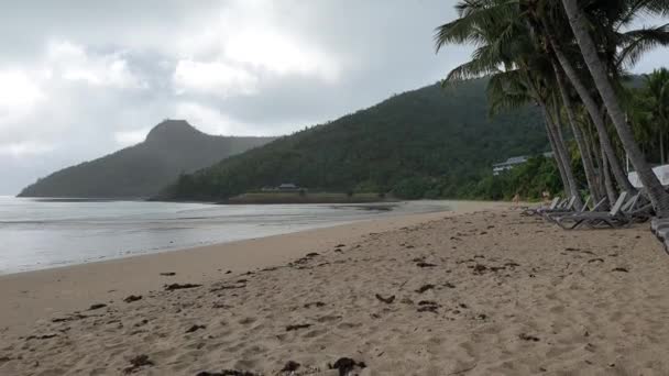 Schöner Strand auf der Insel Hamilton erschossen — Stockvideo