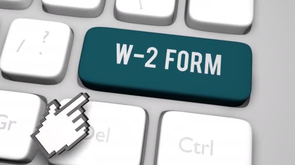 W 2 Form Keyboard Key Konzept Animation Schuss — Stockvideo