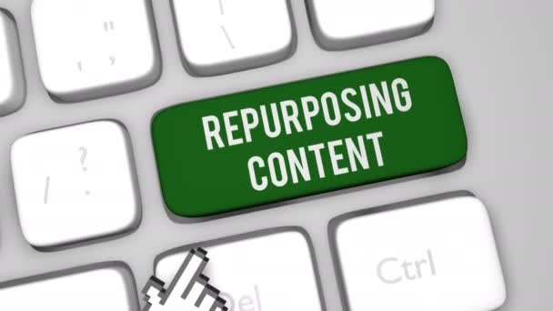 Repurposing Content keyboard key animacja shot — Wideo stockowe