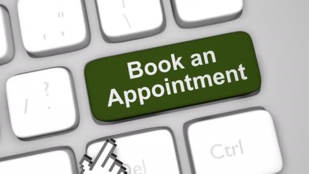 Book an Appointment keyboard key animation shot — стоковое видео