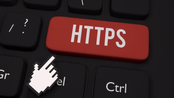 Https Toetsenbord Sleutel Die Staat Voor Hypertext Transfer Protocol Secure — Stockvideo