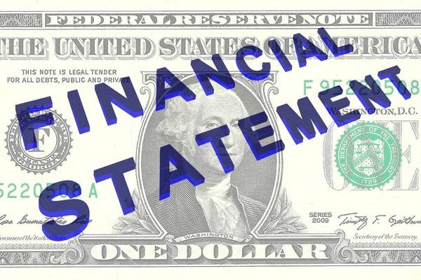 Render Illustration Des Titels Finanzstatement Auf Einem Ein Dollar Schein — Stockfoto