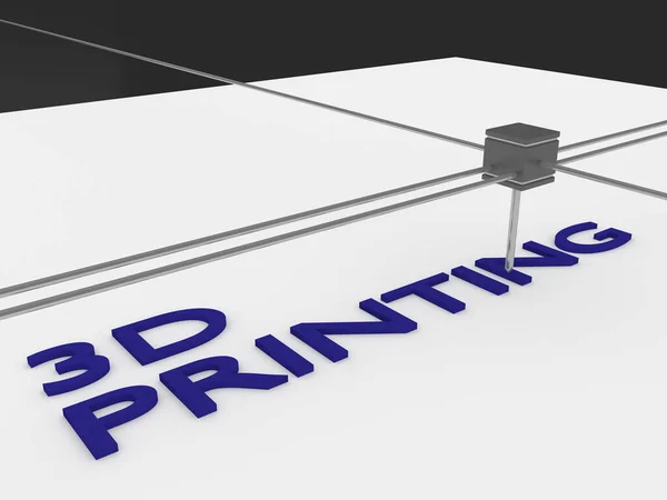 Illustration Printer Text Three Dimensional Printer — Stock Photo, Image