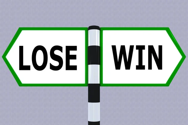 Illustration Von Lose Win Titeln Auf Zwei Gegenüberliegenden Verkehrsschildern — Stockfoto