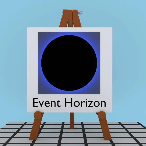 Illustration Titre Event Horizon Sous Virtualisation Trou Noir Sur Panneau — Photo