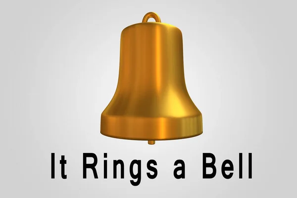 Illustratie Van Een Bel Samen Met Tekst Rings Bell Geïsoleerd — Stockfoto