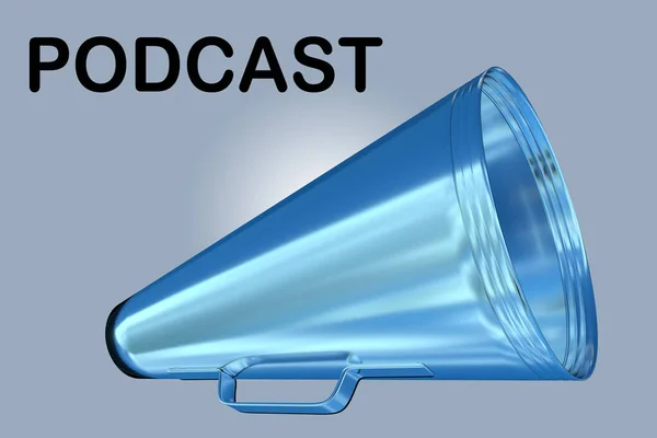 Illustration Podcast Title Loudspeaker — Stock Photo, Image