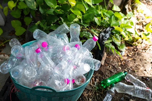 Plastflaska Korgen För Återvinning — Stockfoto